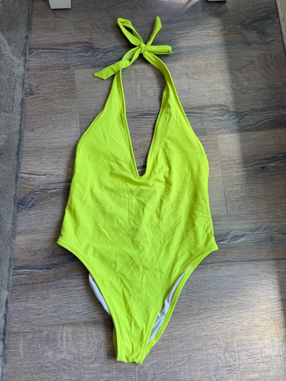 Neon One-Piece Plunging Swimsuit
